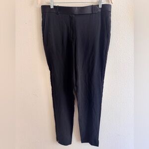 Halston Heritage Tuxedo Style Black Straight Leg Pants, Size 12